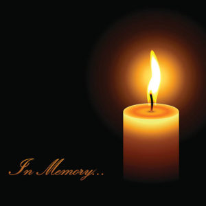 In memory mourning candle light vector background.